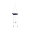 Decorative Sailboat Wind Chime w Hanging Blue Fish | Jute Accent | White