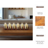 Decorative Candle Holder with 6 Glass Votive Holders and Brown Wood Base