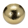 Mushroom Decor Sculpture | Hammered Gold Top | 16" Brown Mango Wood