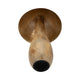 Mushroom Decor Sculpture | Hammered Gold Top | 16" Brown Mango Wood