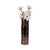 Decorative Flower Vase | Textured Enamel Bronze Glass | 18" Tall Cylinder