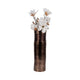 Decorative Flower Vase | Textured Enamel Bronze Glass | 18" Tall Cylinder