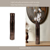 Decorative Flower Vase | Textured Enamel Bronze Glass | 18" Tall Cylinder