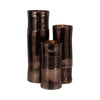 Decorative Flower Vase | Textured Enamel Bronze Glass | 18" Tall Cylinder