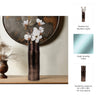 Decorative Flower Vase | Textured Enamel Bronze Glass | 18" Tall Cylinder