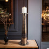 Decorative Pillar Candle Holder | 21" Tapered | Rich Bronze Aluminum