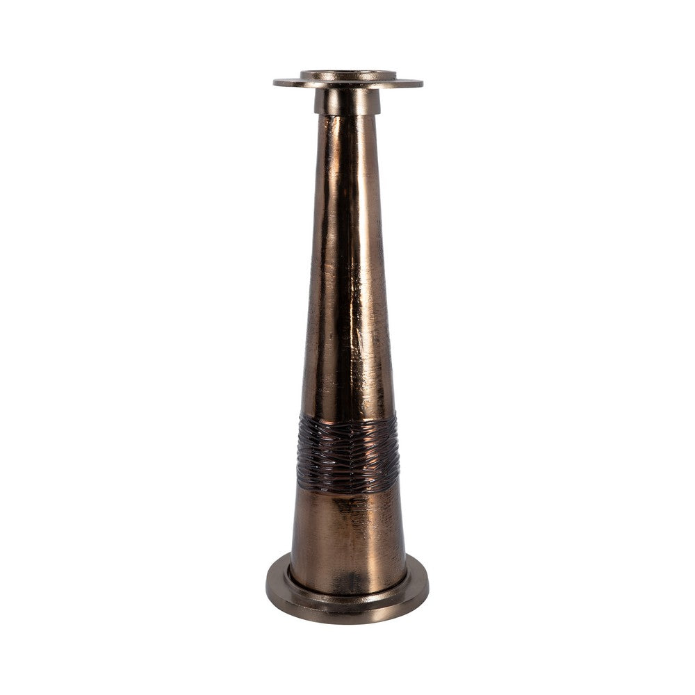 Decorative Pillar Candle Holder | 21" Tapered | Rich Bronze Aluminum