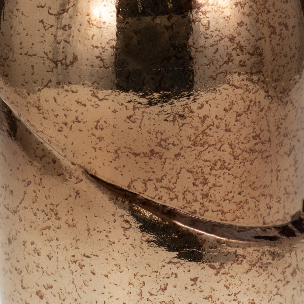Decorative Flower Vase | Elegant Spiral Cut | 12" Bronze Finished Glass