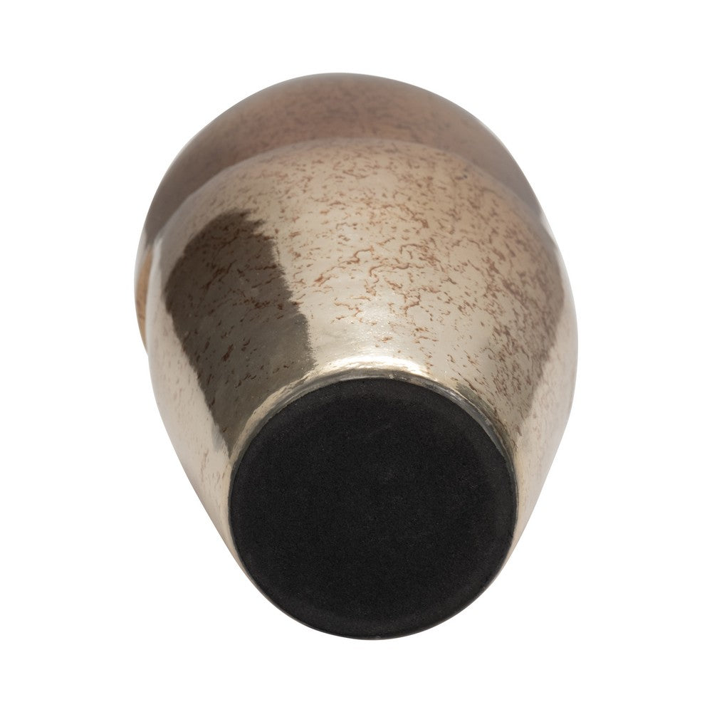 Decorative Flower Vase | Elegant Spiral Cut | 12" Bronze Finished Glass