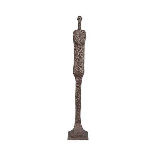 59" Tall Tribal Floor Sculptural Decor | Textured Bronze Aluminium