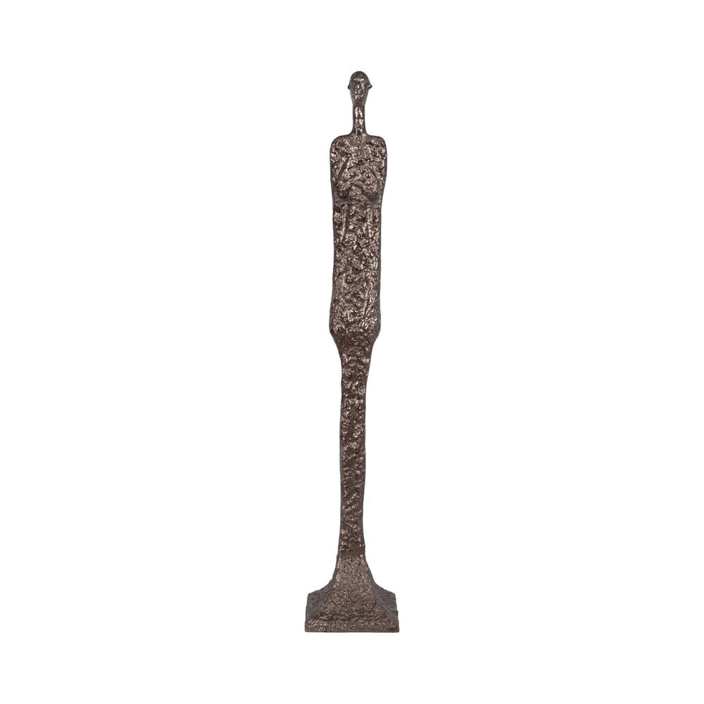 59" Tall Tribal Floor Sculptural Decor | Textured Bronze Aluminium