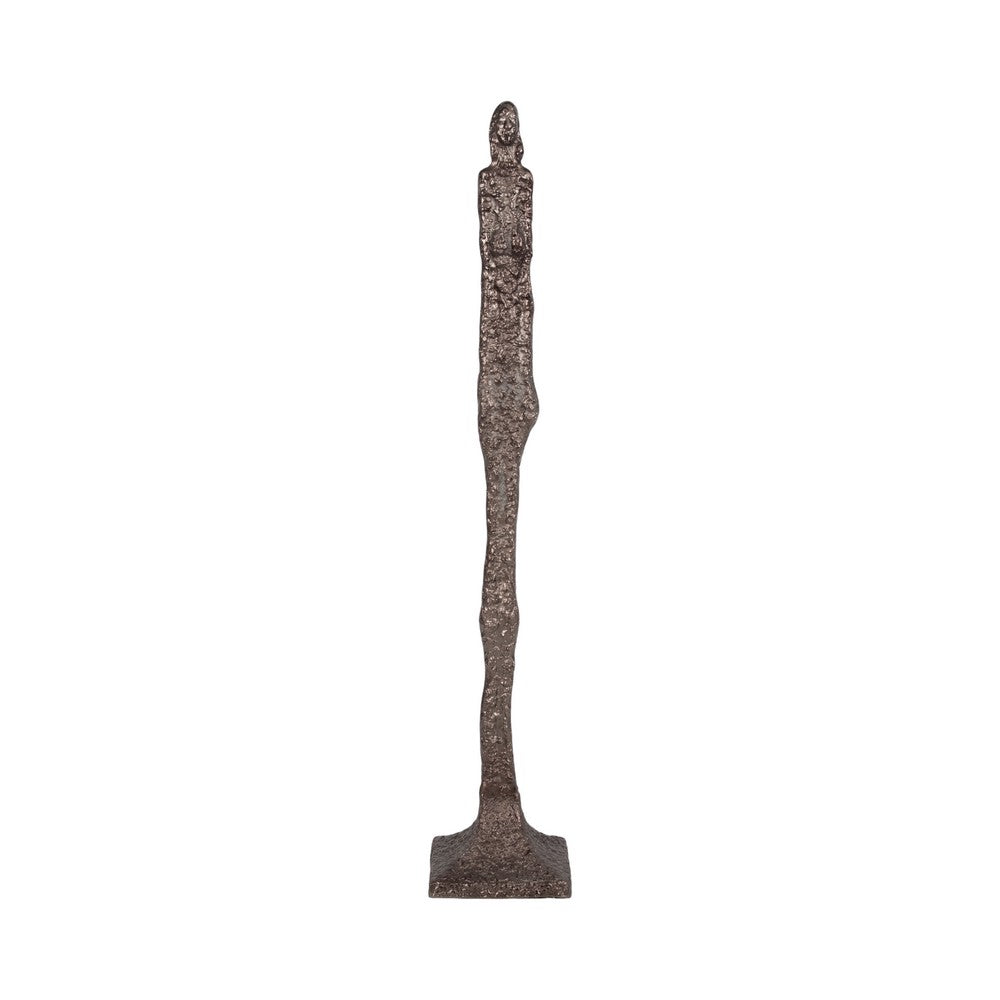 Freestanding Floor Sculpture | Metal Tribal Design | 69" Tall Bronze Finish