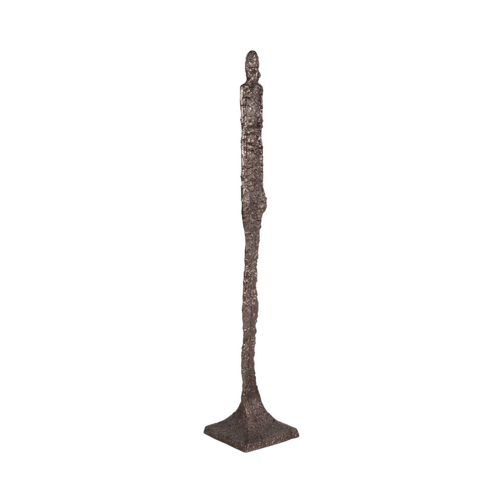 Freestanding Floor Sculpture | Metal Tribal Design | 69" Tall Bronze Finish