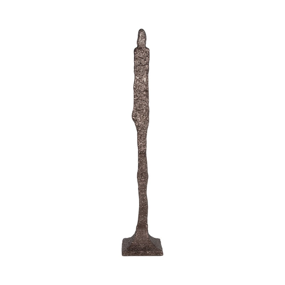 Freestanding Floor Sculpture | Metal Tribal Design | 69" Tall Bronze Finish