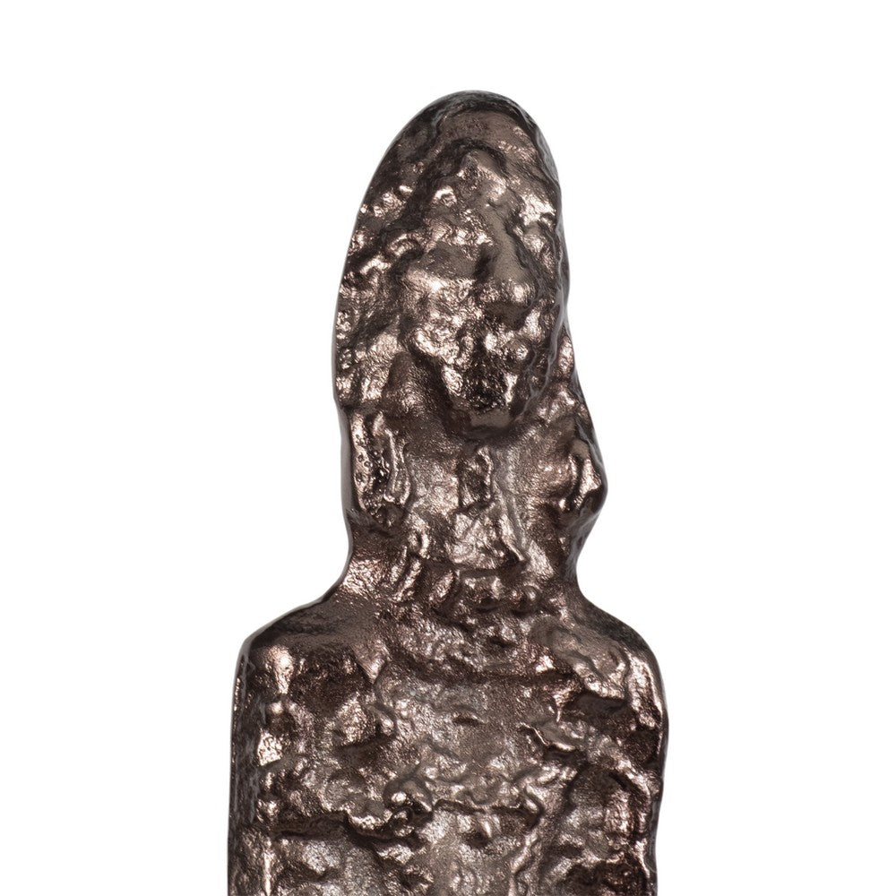 Freestanding Floor Sculpture | Metal Tribal Design | 69" Tall Bronze Finish