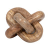 Decorative Chain Knot Sculpture | Rustic Natural Brown Mango Wood | 6"
