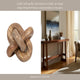 Decorative Chain Knot Sculpture | Rustic Natural Brown Mango Wood | 6"