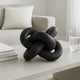 Decorative Sculpture | 6" Interlocking Abstract Knot | Black Mango Wood