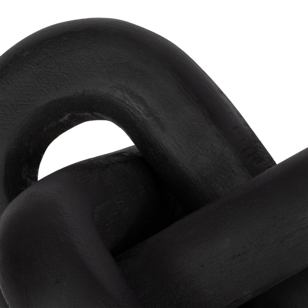 Decorative Sculpture | 6" Interlocking Abstract Knot | Black Mango Wood