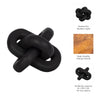 Decorative Sculpture | 6" Interlocking Abstract Knot | Black Mango Wood