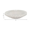 Decorative Accent Bowl | 12’’ Pleated Flower Shaped White Ceramic SBH-18853
