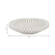 Decorative Accent Bowl | 12’’ Pleated Flower Shaped White Ceramic SBH-18853