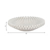 Decorative Accent Bowl | 12" Pleated Flower Shaped White Ceramic