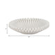 Decorative Accent Bowl | 12" Pleated Flower Shaped White Ceramic