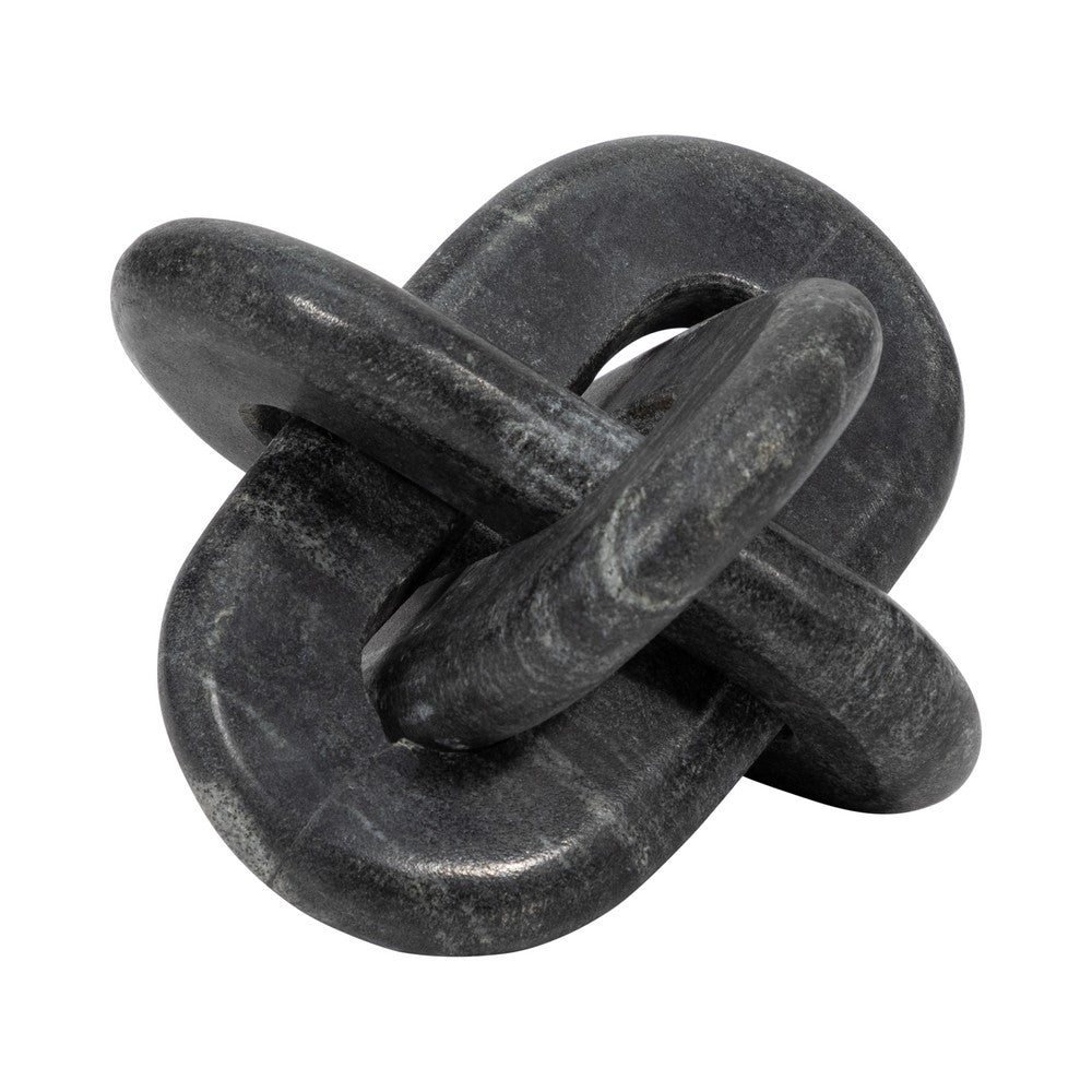 Decorative Sculpture | 6" Interlocking Abstract Knot | Gray Marble
