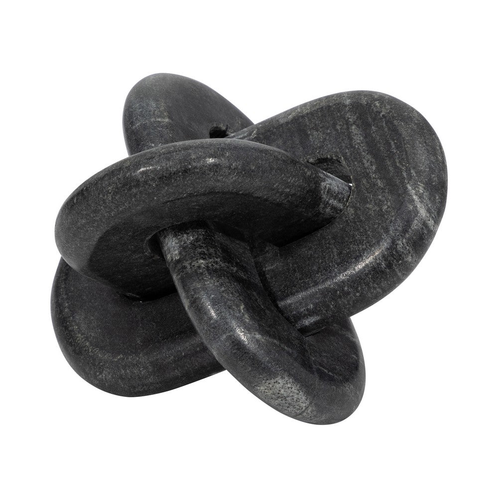 Decorative Sculpture | 6" Interlocking Abstract Knot | Gray Marble