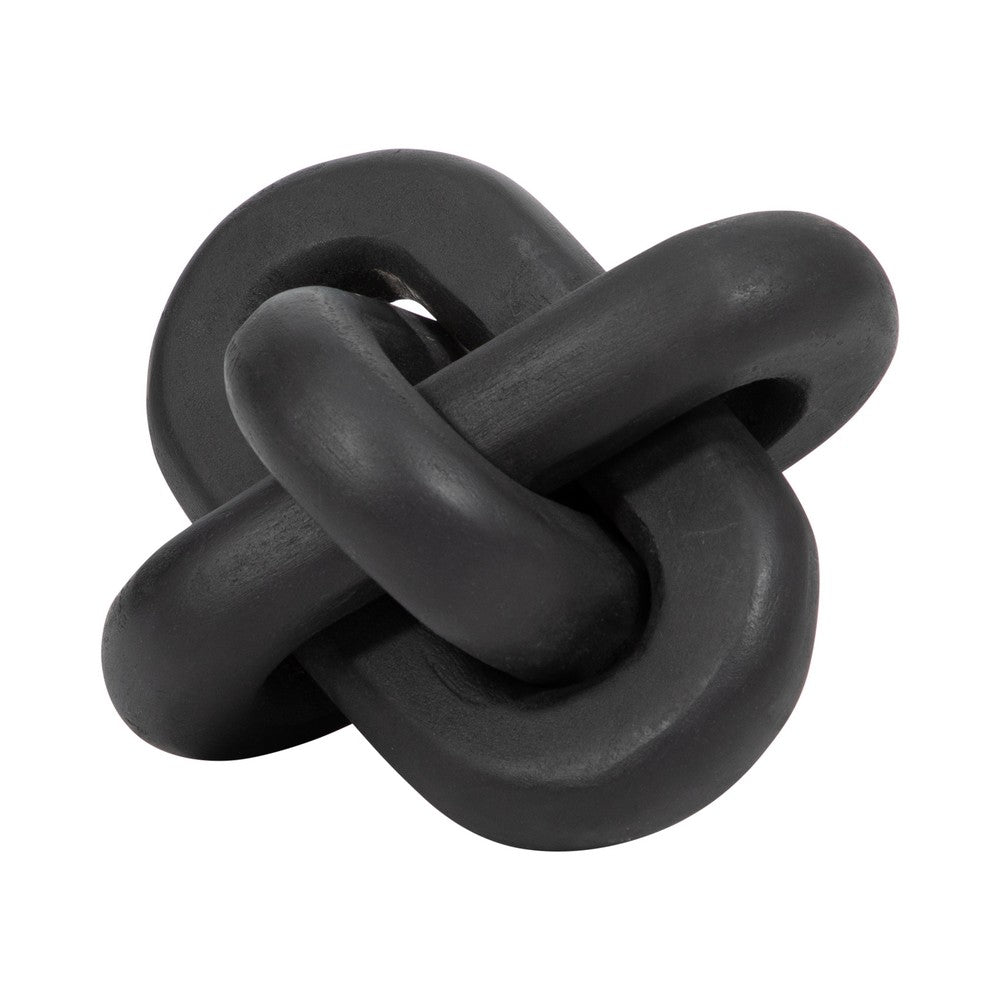 Decorative Sculpture | 6" Interlocking Abstract Knot | Gray Marble