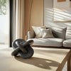 Decorative Sculpture | 6" Interlocking Abstract Knot | Gray Marble