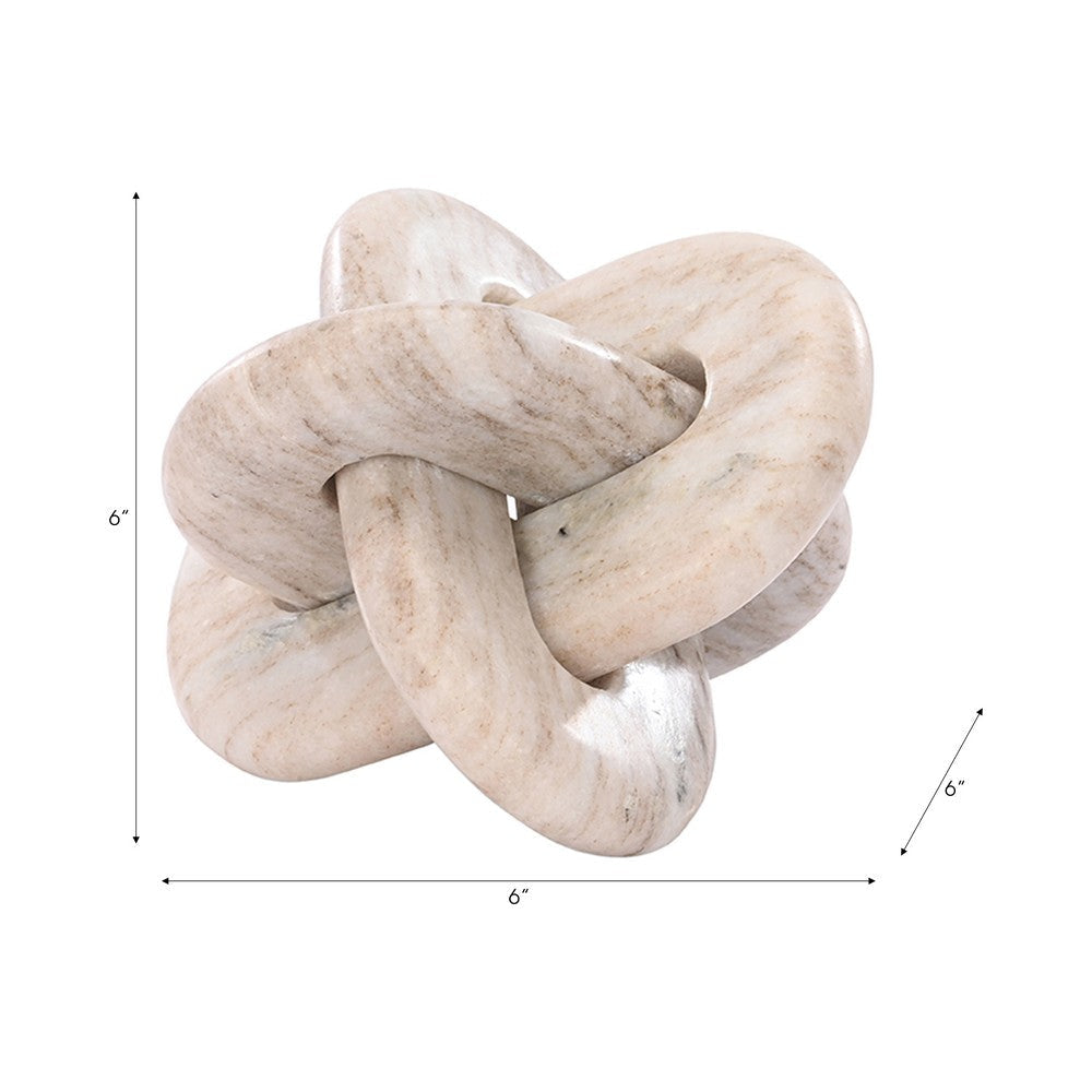 Decorative Sculpture | Contemporary Handcrafted Abstract Knot | Beige Marble SBH-18859-04