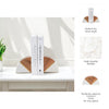 Crescent Bookends Set of 2 | Brass Accent | White Marble Natural Brown Wood