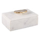 Decorative Jewelry Box with Gold Agate Top | 6" Luxe White Marble