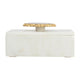 Decorative Jewelry Box with Gold Agate Top | 6" Luxe White Marble