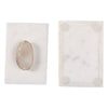 Decorative Jewelry Box with Gold Agate Top | 6" Luxe White Marble