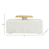 Decorative Jewelry Box with Gold Agate Top | 6" Luxe White Marble