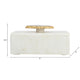 Decorative Jewelry Box with Gold Agate Top | 6" Luxe White Marble
