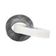 8" Tabletop Decor | Double Ring Sculpture | White Marble & Black Wood