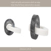 8" Tabletop Decor | Double Ring Sculpture | White Marble & Black Wood