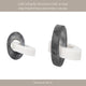 8" Tabletop Decor | Double Ring Sculpture | White Marble & Black Wood