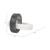 8" Tabletop Decor | Double Ring Sculpture | White Marble & Black Wood