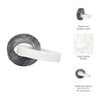 8" Tabletop Decor | Double Ring Sculpture | White Marble & Black Wood
