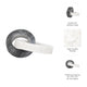 8" Tabletop Decor | Double Ring Sculpture | White Marble & Black Wood