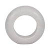 Abstract Tabletop Decor | 10" Round Ringlike Accent | White Marble | Wood