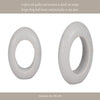 Abstract Tabletop Decor | 10" Round Ringlike Accent | White Marble | Wood