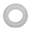 Abstract Tabletop Decor | 10" Round Ringlike Accent | White Marble | Wood