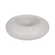 Abstract Tabletop Decor | 10" Round Ringlike Accent | White Marble | Wood