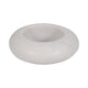 Abstract Tabletop Decor | 10" Round Ringlike Accent | White Marble | Wood